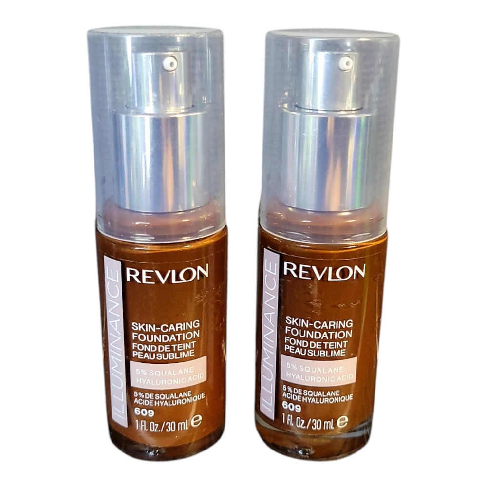Revlon Illuminance Skin Caring Foundation 609 Makeup Lot of 2 Bottles All New